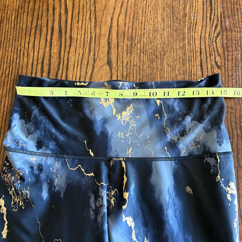 Old Navy Extra High-Waisted PowerSoft Leggings Gold Marble Active Gym Size Large - Picture 9 of 11